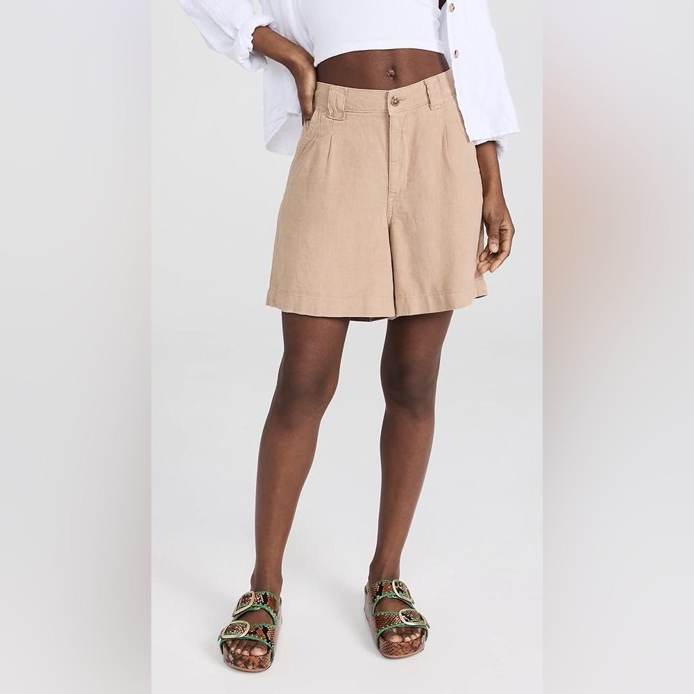 DL1961 Rust Orange Linen Heidi Shorts